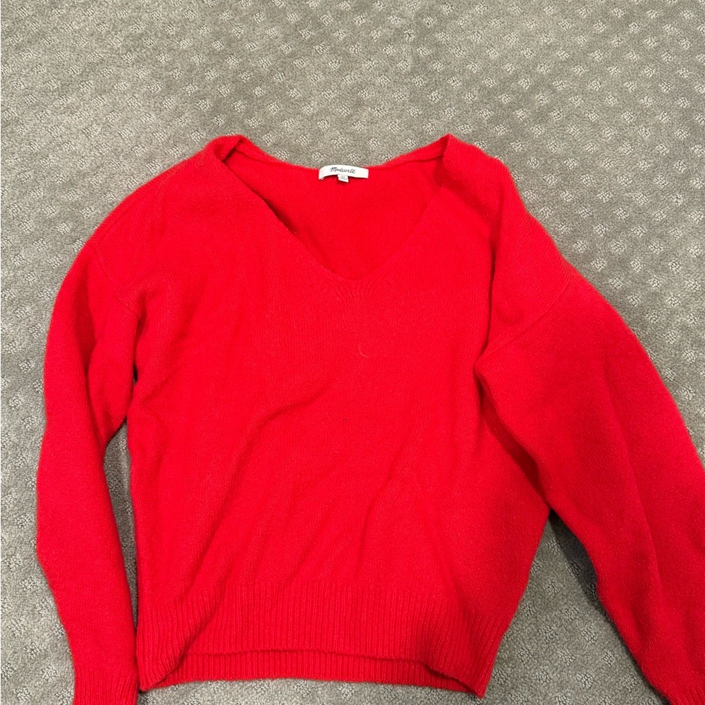 Madewell Vibrant Red Knit Top XS